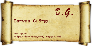 Darvas György névjegykártya